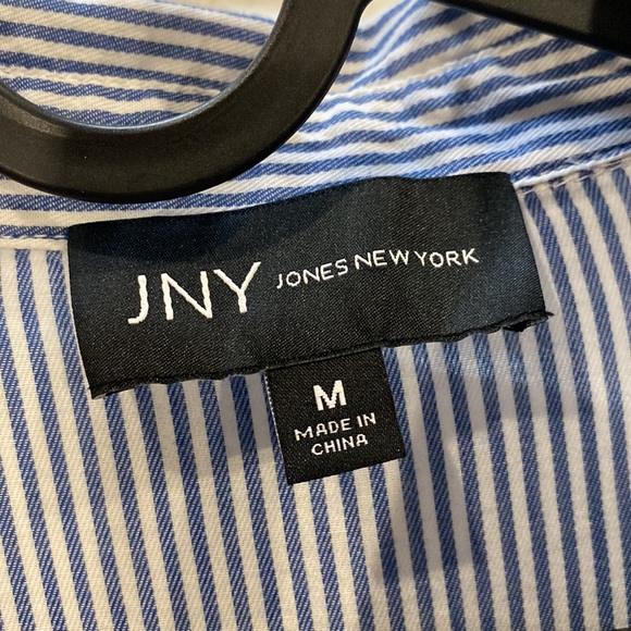 Jones New York blue and white Long Sleeve Button Down Shirt - Picture 5 of 6
